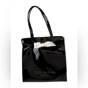 Ted Baker Black Large Tote Bag Cream Bow Vgc